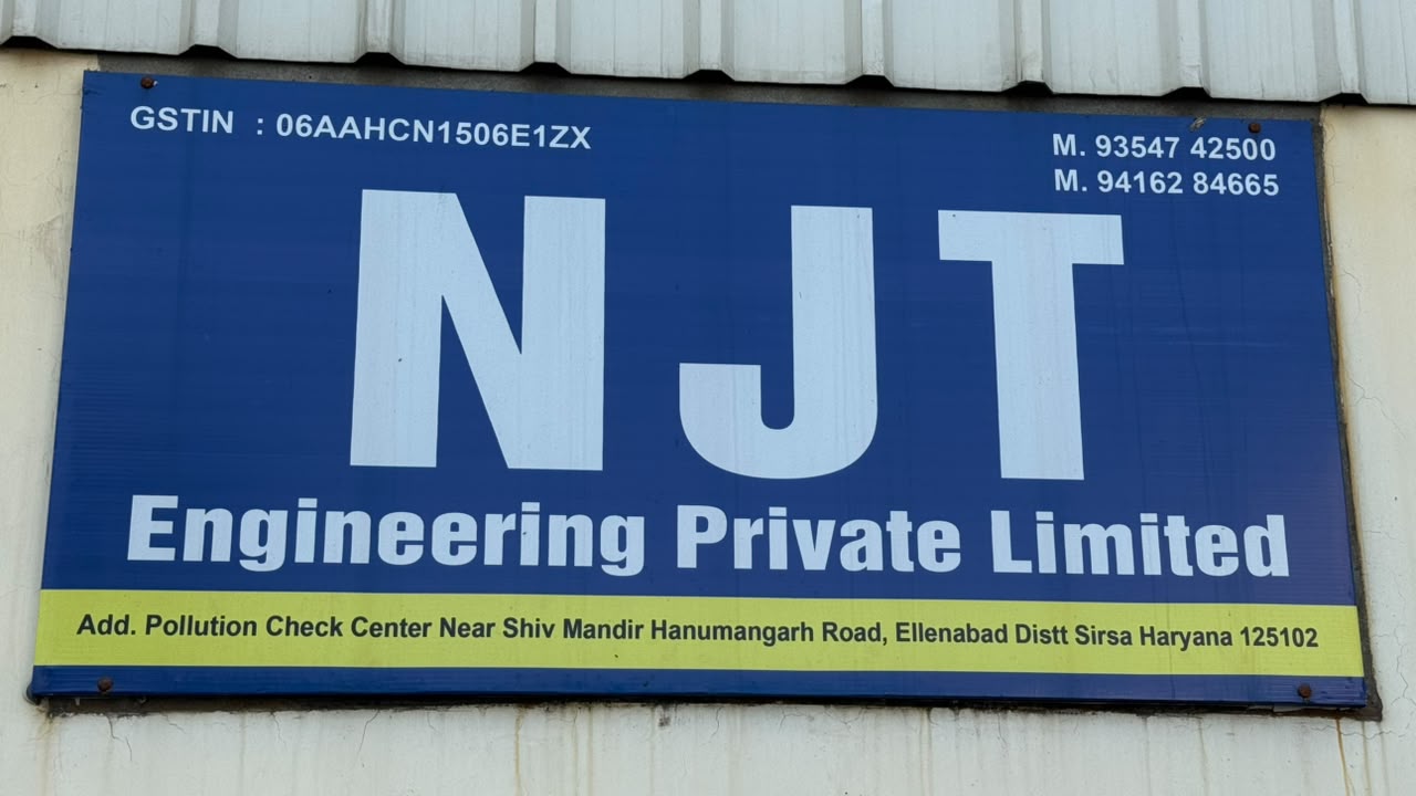 Company name, GSTIN, and contact signage
